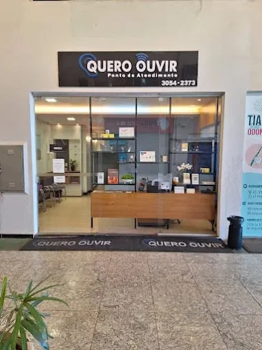 Entrada da Quero Ouvir no Gama, no Ed. Alternativo Center
